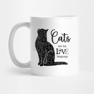 Cats are my Love Language B&W Mug